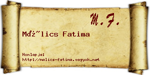 Málics Fatima névjegykártya